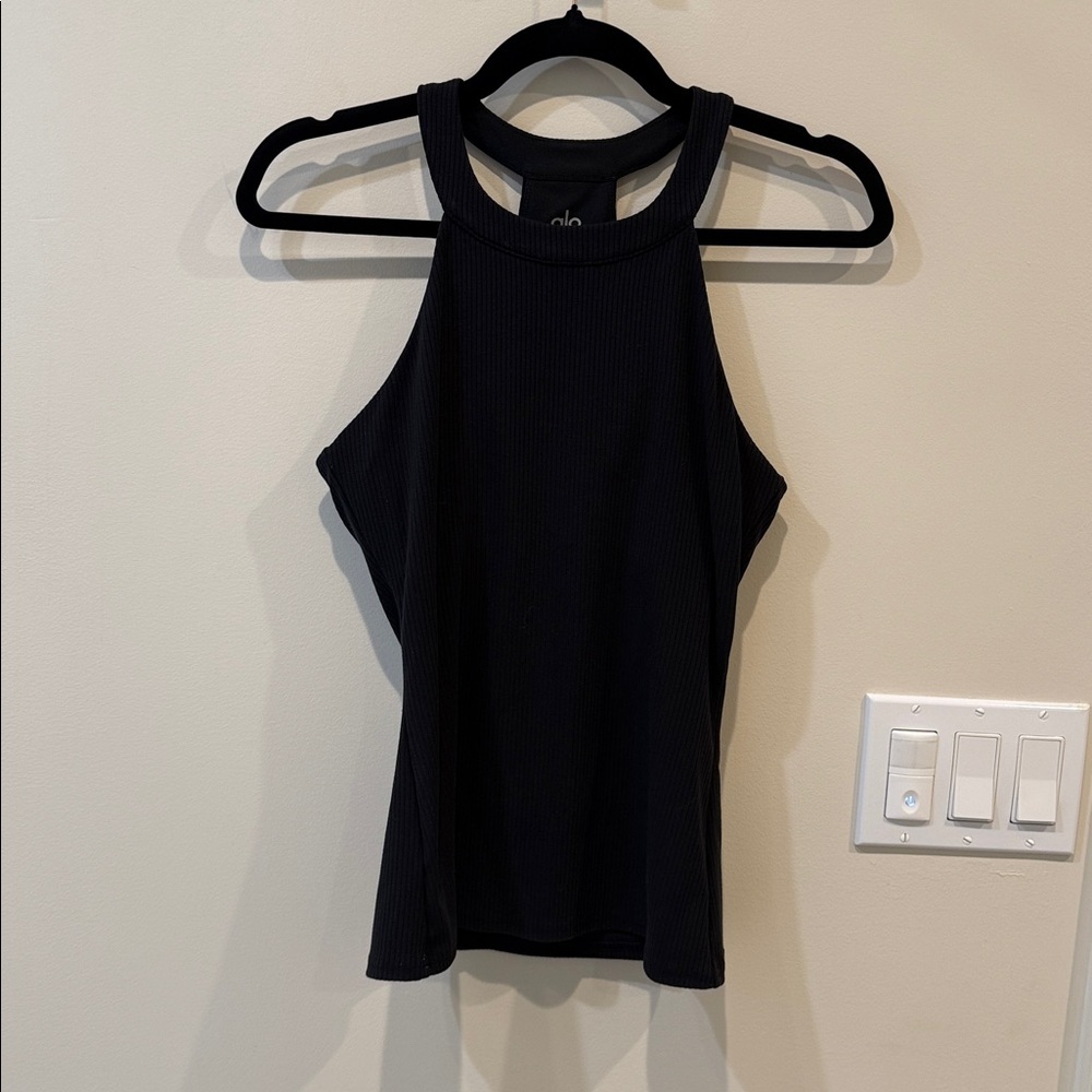 Alo Ribbed Insight Tank Black Small - Picture 2 of 5